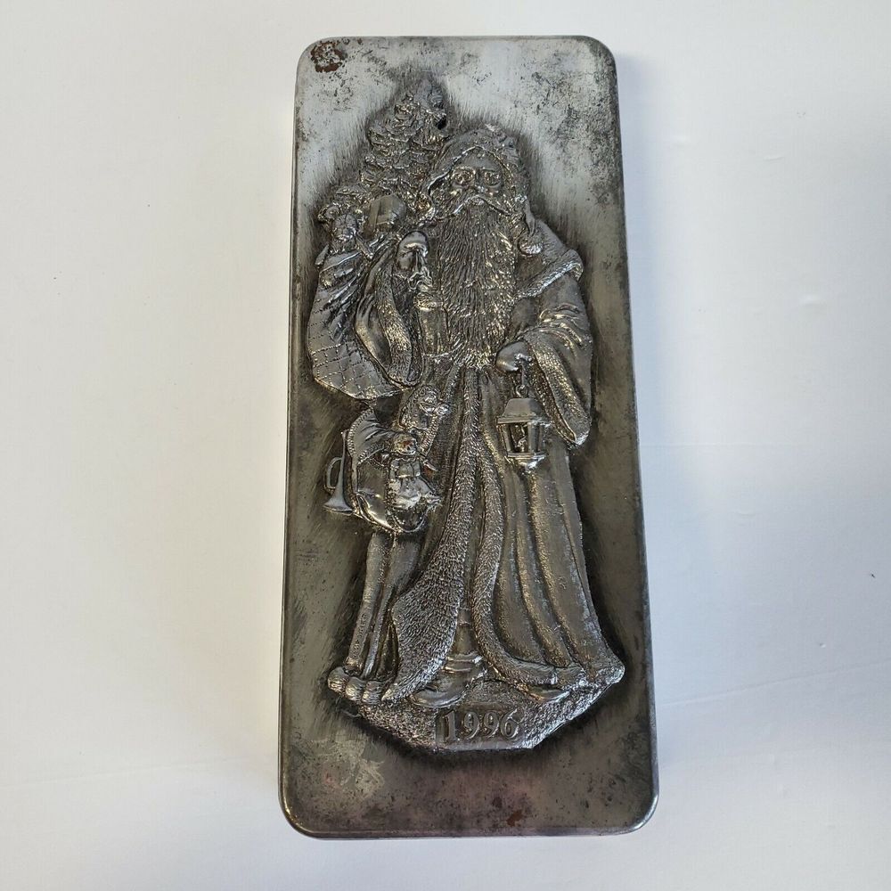 Heavy Pewter Metzke Tin with Santa, Kris Kringle, St. Nicholas dated 1996 on Box
